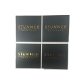 Matte customized copper paper private label black sticker with white logo